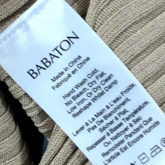 Babaton beige ribbed bodycon dress XS - Picture 6 of 6